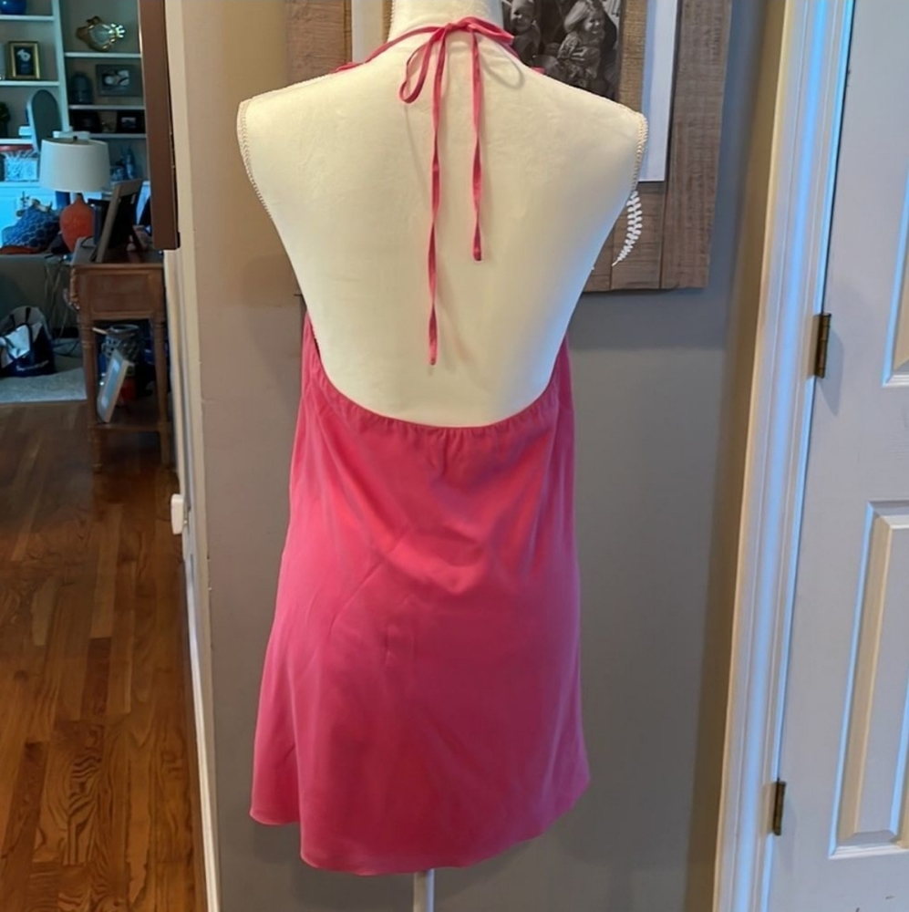 Alice + Olivia Silk Floral Halter Mini Dress - Picture 5 of 7